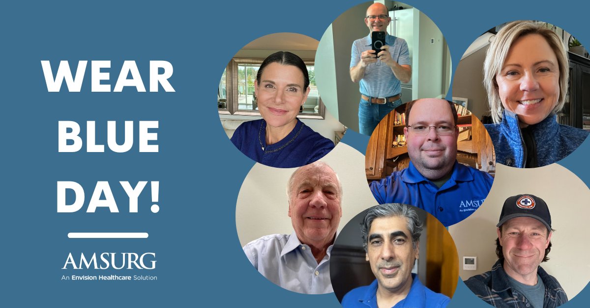 AMSURGcorp's tweet photo. #ICYMI Today is #WearBlueDay! Our team is wearing blue today to raise awareness for #ColonCancerAwarenessMonth. Thank you to all that participated by dressing in blue! Learn more about what this day represents: https://t.co/j1K4GT1psD #DressInBlueDay https://t.co/vr9sMf22VN