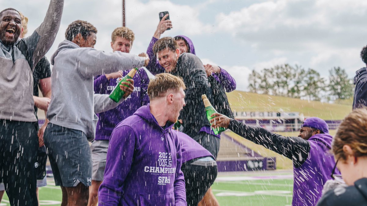SFA_Football's tweet photo. Congratulations to the Golden State Jacks! 🎉 Now let’s go enjoy spring break. 🤝

#AxeEm x #RaiseTheAxe https://t.co/0tDpc9HSDM