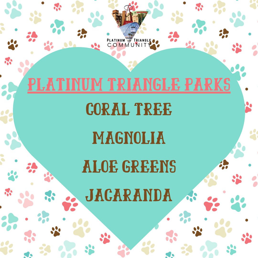PTCAnaheim's tweet photo. Have no fear for Spring is here! 🐾🐶🌹Time to let the dog's out! 

Coral Tree: 1711 Betmor Ln
Magnolia: 1515 Wright Cir
Aloe Greens: Market St
Jacaranda: 1955 S Jacaranda St

#platinumtriangle #platinumtrianglecommunity #anaheim #spring #parks #dogparks #dogrun #anaheimparks https://t.co/srIK9CgHED