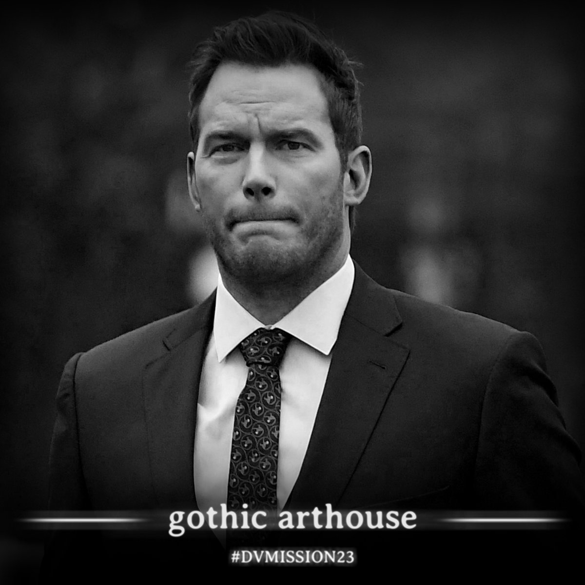 gothicarthouse's tweet photo. after some tough negotiations, we are delighted to announce that @prattprattpratt (chris pratt) will not be starring in our #DVMISSION23 film. https://t.co/iwk9pVxhkg