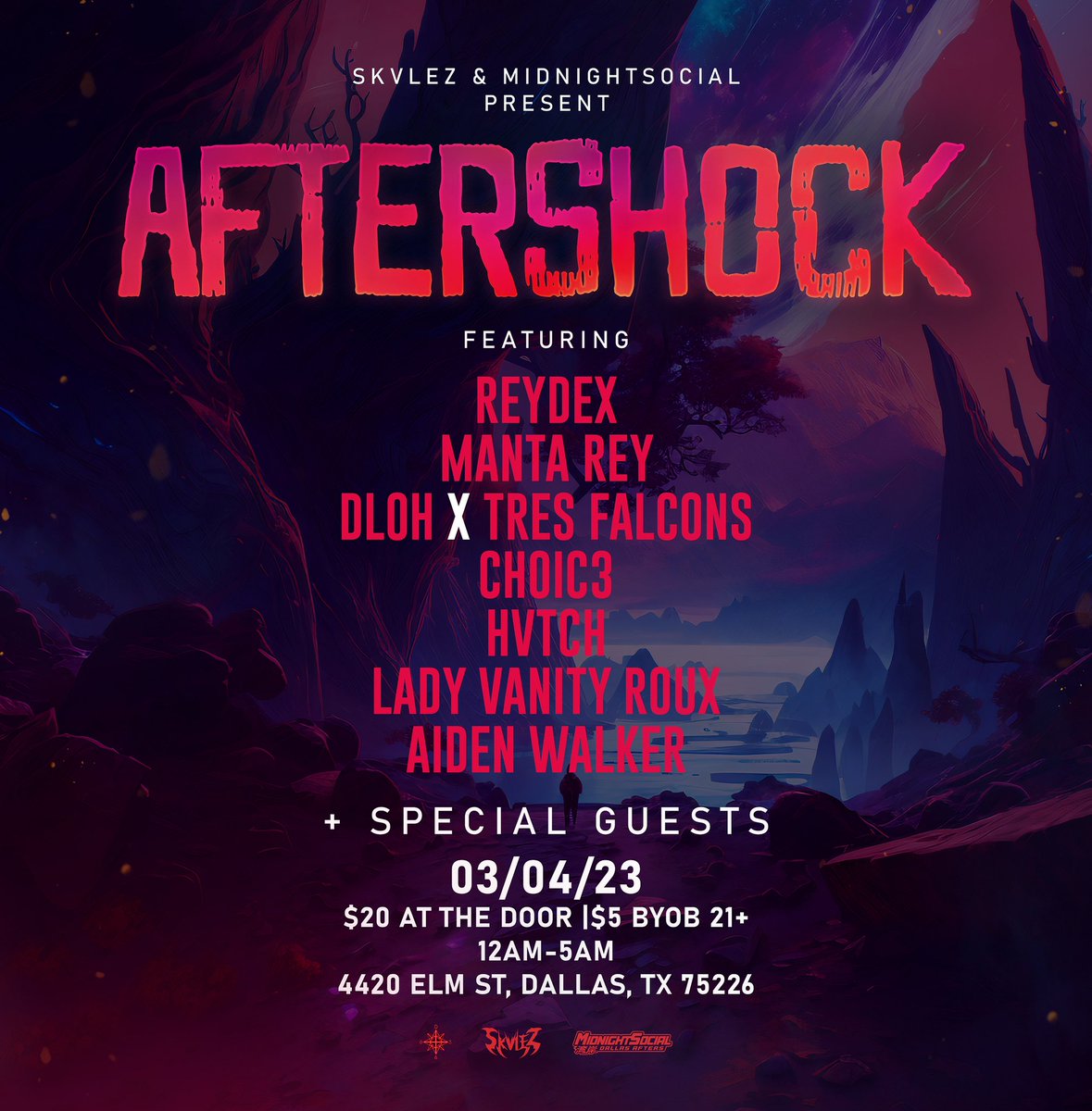 AFTERSHOCK AFTERHOURS TONIGHT IN DALLAS STARTING @ MIDNIGHT!🏠🔊