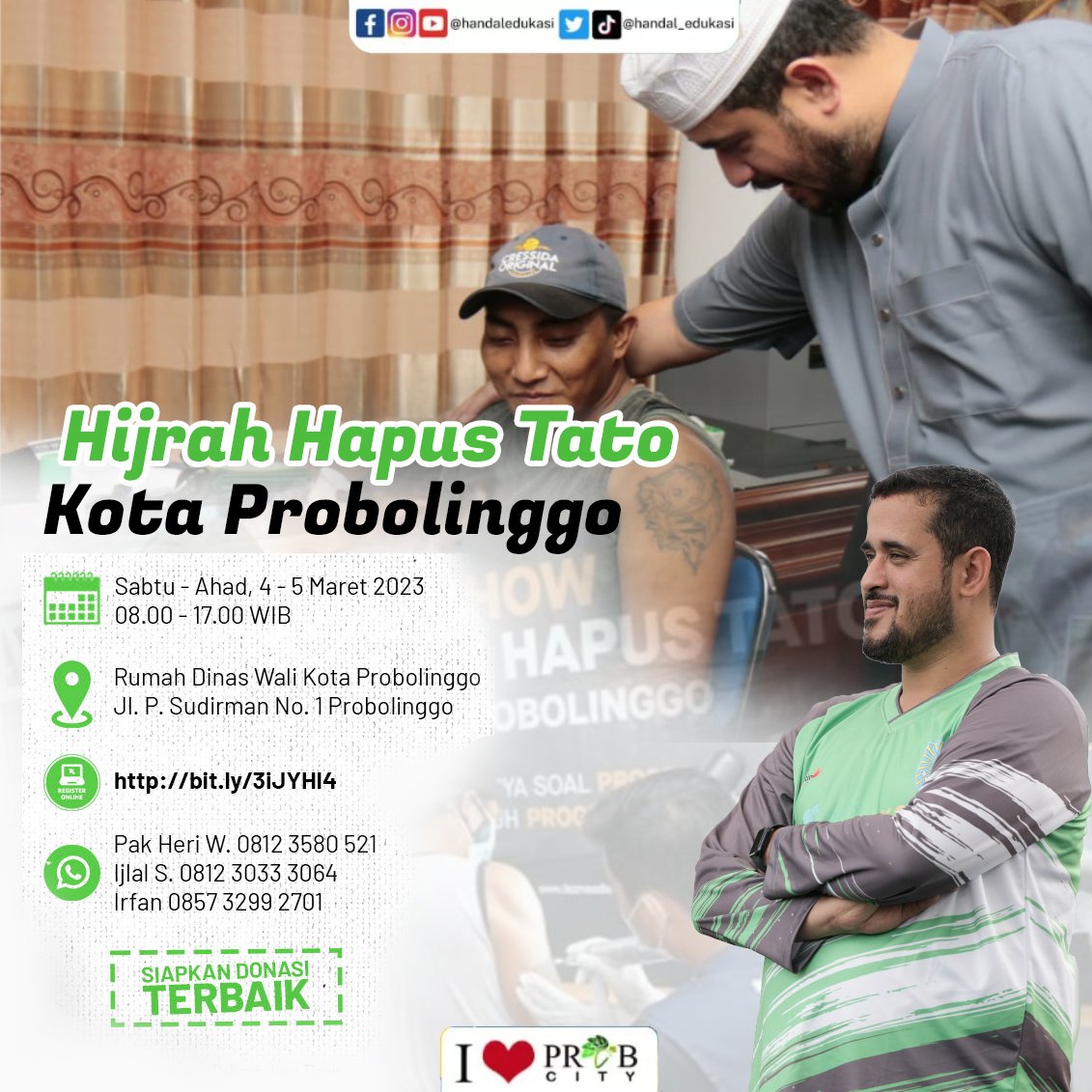 handal_edukasi's tweet photo. Bagi yang beberapa kali kesempatan kemarin belum bisa ikut program hapus tato. Hari ini program hapus tato akan digelar lagi, bertempat dirumah dinas saya. 
Jadi jangan lewatkan kesempatan kali ini,ikuti link nya dan hubungi kontak person seperti yang tertera dalam postingan ini https://t.co/5ZdyH0LvJt