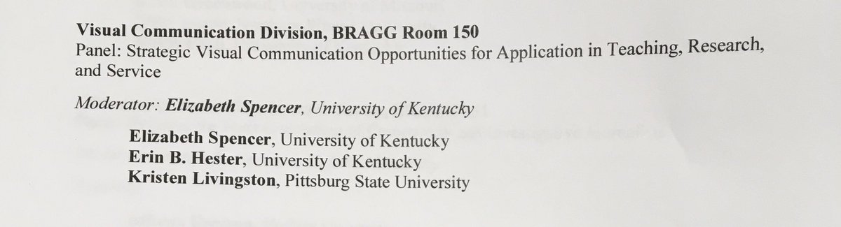 AEJMC's tweet photo. For the last session of today at #AEJMCSEC23, checking out @aejmcviscom panel session “Strategic Visual Communication Opportunities for Application in Teaching, Research, and Service. https://t.co/82kxDulIBP