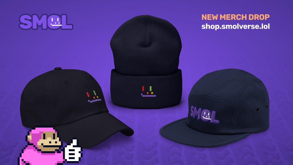 smolverse's tweet photo. Get ready to take your style game to the next level with our newest EEEsential collection merch drop, Smols 🔥🧢

To celebrate this drop, we're also doing a giveaway for one of the new Smol hats!

Show now 👇 https://t.co/AYsMfRvwgM