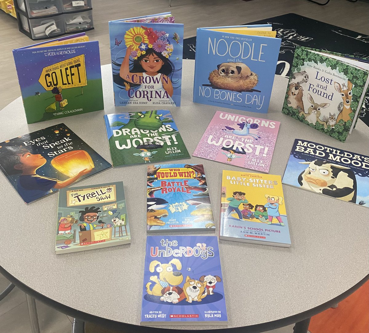 allman_miss's tweet photo. I feel absolutely loved and blessed for my kids and their families! All of these books were bought and donated to our classroom at the @Scholastic book fair. I am so excited to read them all. The love of reading is strong in third grade! #learn #teach #Reading #3rdgrade https://t.co/zsM1IdlSMU