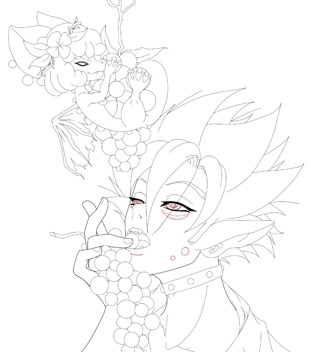 Centarro87's tweet photo. Full ink, hopefully the coloring won't take long.#digitalart #art #animeart #animeillustration #oc #ocart #dragon #grapes https://t.co/TJGL7BssJl