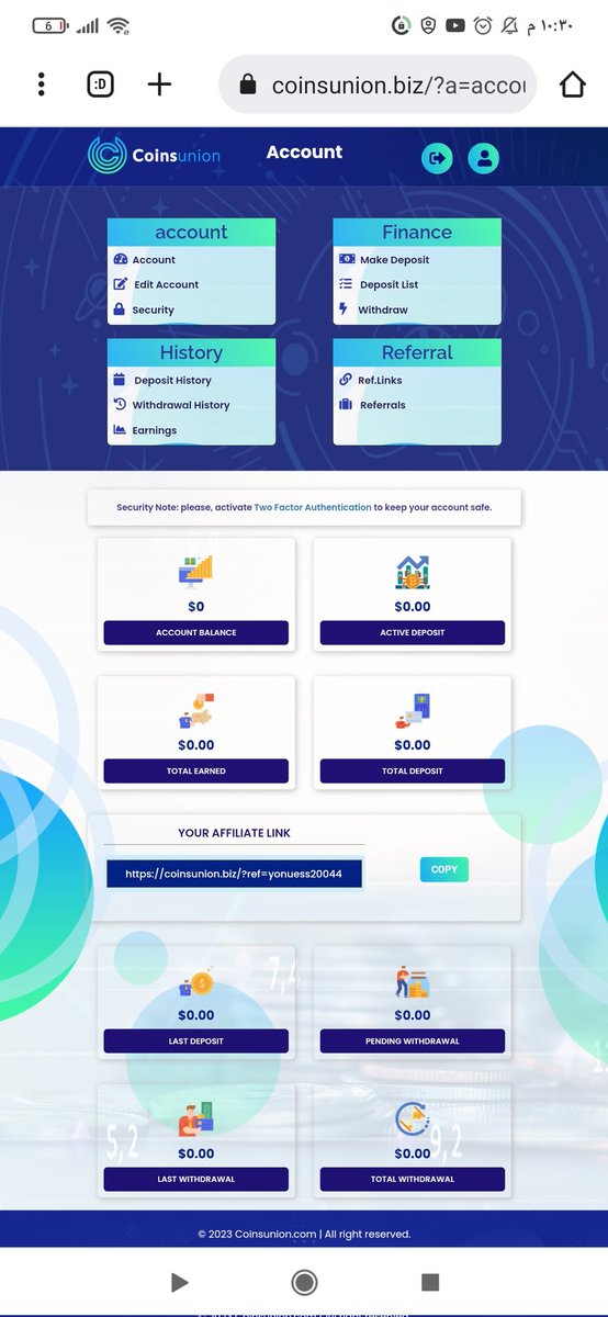learnhacking8's tweet image. 📑 Investment plans: 2.1% weekly 70 weeks.
🎺 Minimum deposit: $10
💰 Instant withdraw 💵
📌 Minimum withdraw: 0.10pm
✏️ Referral commission: 5%2%1%
🛡 Payment accept: Pm, Trx tron, Btc, USDT, epaycore and more currency.
📚 Registratio
coinsunion.biz/?a=cust&page=b…
#coinsunion #bounty