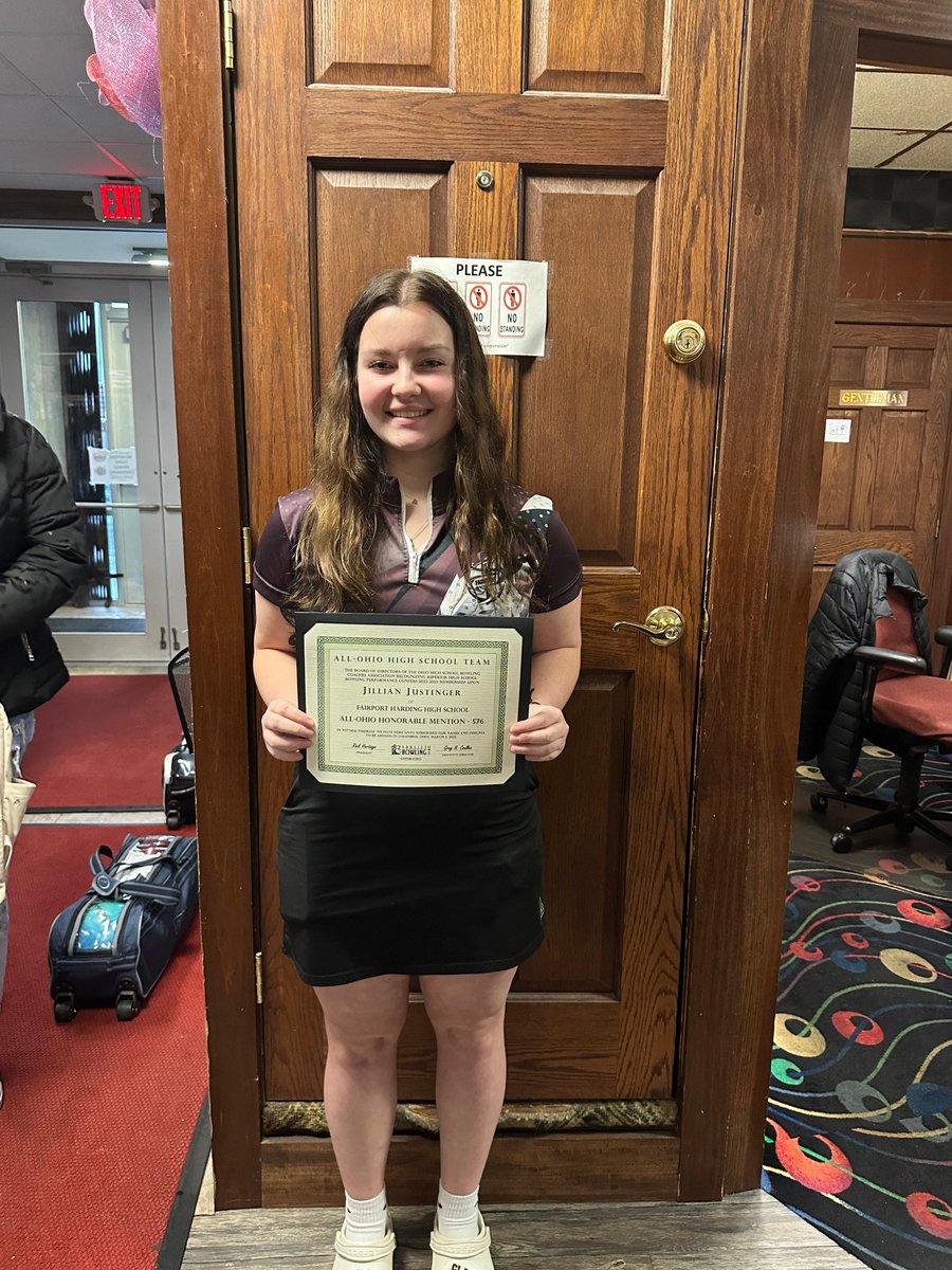 FairportBowling's tweet image. Congratulations sophomore Jillian Justinger on your All Ohio Team - Honorable Mention for your 14th place overall finish at the 2023 OHSAA D II Girls State Championships. #theport #skipperpride