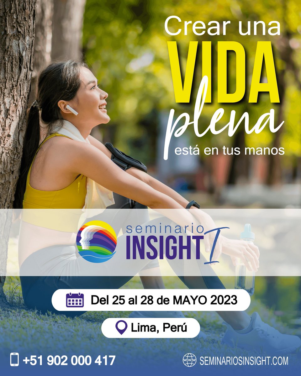InsightPeru's tweet photo. ¿Qué tan satisfecho estás con tu vida hoy?
¿Sientes que estás viviendo realmente o sólo sobreviviendo?
¿Quieres tener mejores resultado?
¡Insight I es para ti!!!
Informes e inscripciones: 902 000 417 / https://t.co/KzX0mMoTSe
#InsightI
#InsightMeHaceBien
#InsightPeru https://t.co/X80YXzoR8f