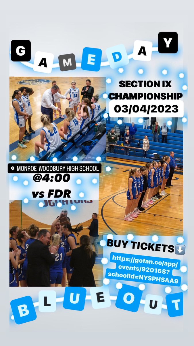 Come out and support the Panthers tomorrow in the Section IX Championship game at Monroe Woodbury High School! Tip off is scheduled for 4:00pm. LETS GO GIRLS!👏
