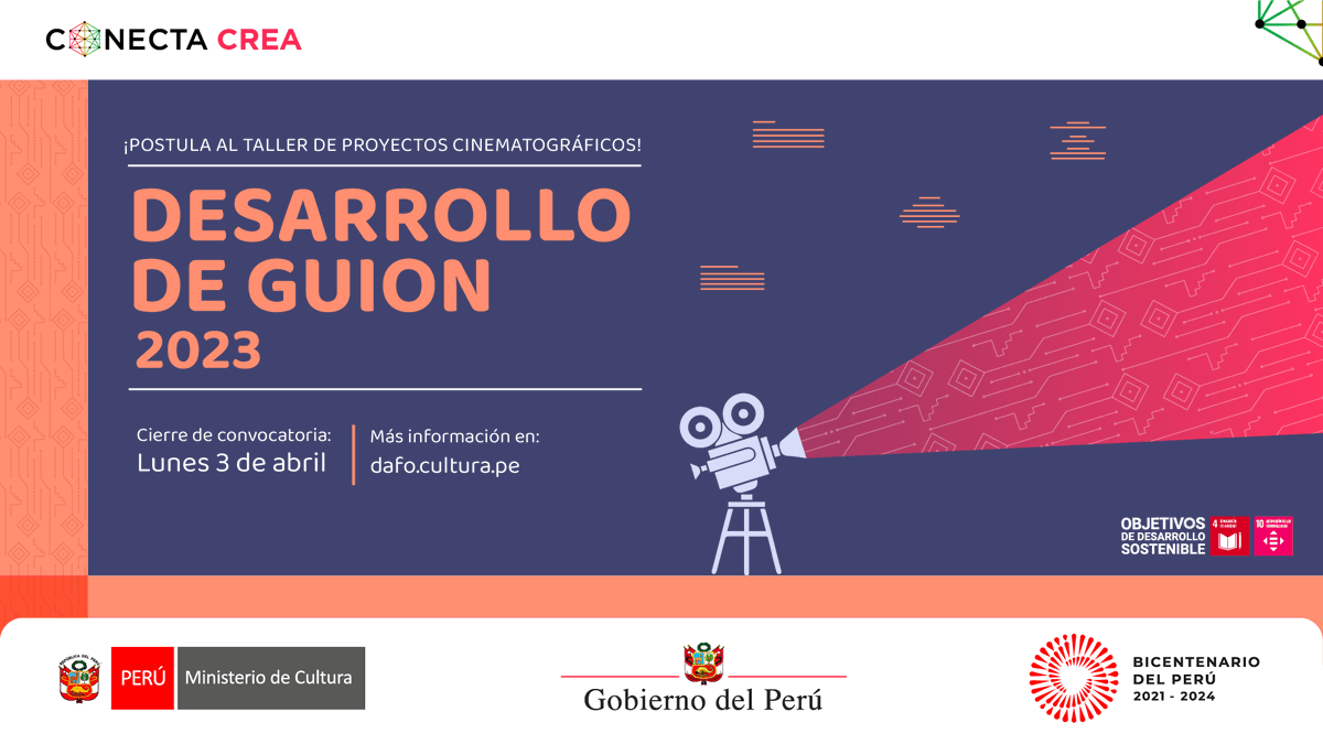¡Detrás de toda gran película, siempre hay un buen guion! 🎥✍️

El <a href="/MinCulturaPe/">Ministerio de Cultura</a> anuncia la apertura de la convocatoria para el “Taller de proyectos cinematográficos – Desarrollo de guion 2023” que se realizará del 2 al 31 de mayo. 🎬

Más info: bit.ly/TPCGuion2023 👈😉