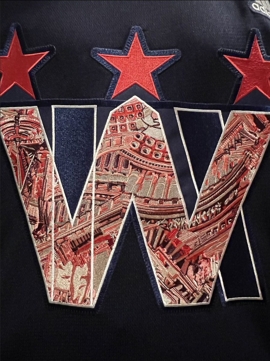 archivesfdn's tweet photo. Artist and hockey player Kimberly Sass painted the design, which is embroidered on the jersey. Olympian Megan Keller also helped with the unveiling. We can't wait to see the @Capitals in these new warm ups! #ALLCAPS #ALLHER #ALLAMERICANEXHIBIT @USNatArchives https://t.co/o51TdVJKrP