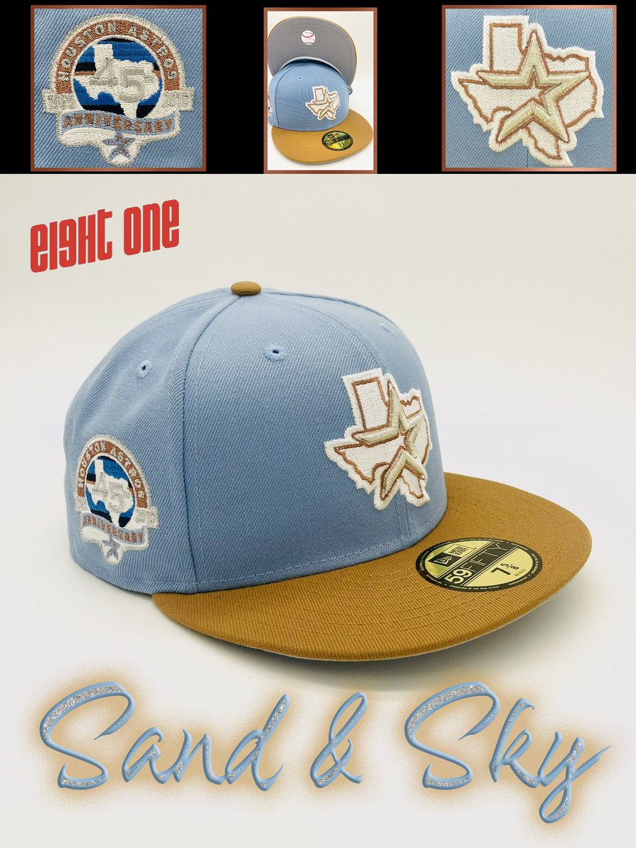OspreysFB's tweet image. Break out your sunscreen and a metal detector because “Sand &amp;amp; Sky” just dropped on EightOne.shop and in-store.   This cap features metallic copper, aluminum and silver as accent colors, along with a Birdseye Blue crown &amp;amp; light bronze bill.