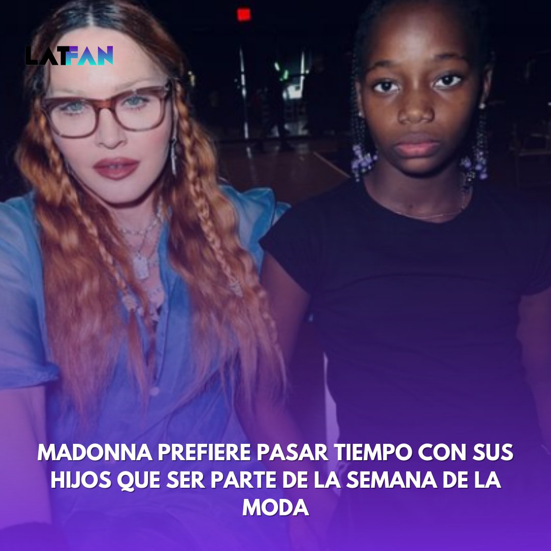 latfan_com's tweet photo. Madonna (64) se pronunció en redes sociales para compartir imágenes junto a sus hijos, quienes la acompañaron durante los ensayos previo a su anunciada gira mundial. Todo parece indicar que la intérprete de "Material Girl" no tiene interés en ser parte de la Semana de la Moda. https://t.co/y5gqzqYcrk
