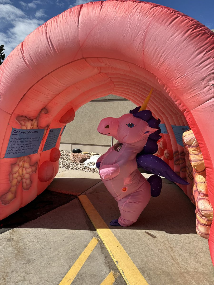 Day 3 of the @Intermountain Inflatable Colon Tour for Colorectal Cancer Awareness Month was with our Fillmore Hospital team. Thank you to the Fillmore team for your creativity in creating connected conversations about #CRCscreening. And yes that is a unicorn in the colon!