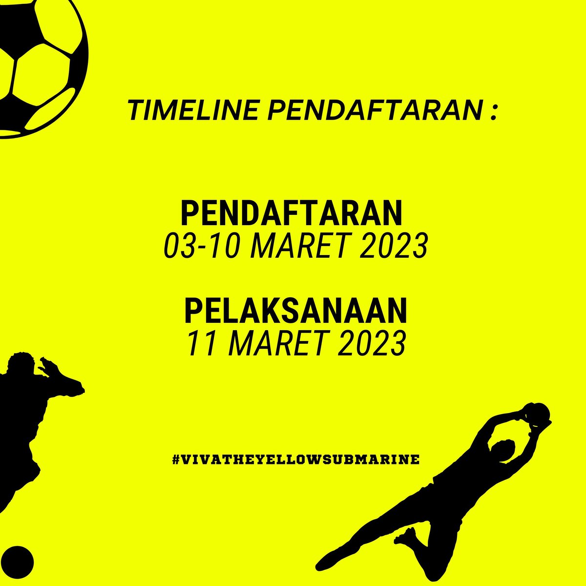 VivaTheYellowSubmarine ⚽🟡

Open Recruitmen UKM Sepak Bola Hukum

Akhirnya yang ditunggu-tunggu telah tiba, bagi mahasiswa (i) Fakultas Hukum Unhas, yang ingin mengembangkan minat dan bakatnya serta menjadi bagian dari keluarga besar UKM Sepak Bola Hukum Unhas, yok daftar!!!
