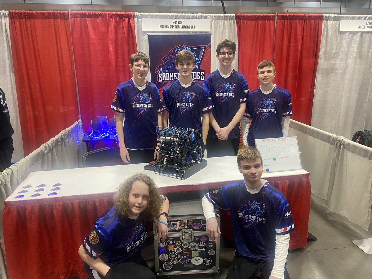 Great showing by the Albert Lea Robotics Broken Zip Ties team at the state tournament. Unfortunately they were eliminated in the Quarterfinals of the tournament.  So proud of ALL the robotics kids in Albert Lea. Great season. <a href="/AlbertLeaSchool/">Albert Lea Schools</a> <a href="/ALHS_Tigers/">ALHS Activities</a>