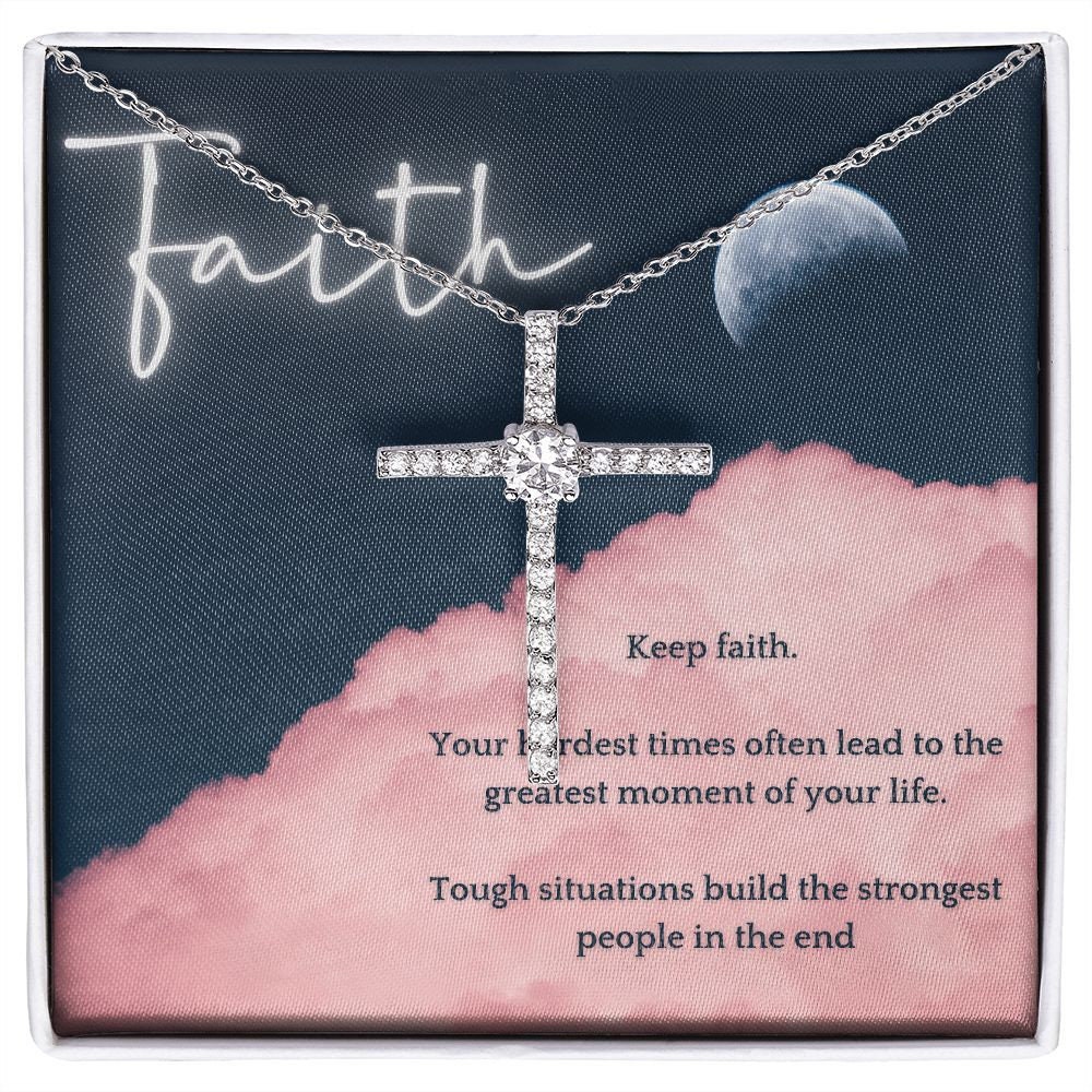 May this cross necklace serve as a constant reminder to keep the faith during life's toughest moments. etsy.me/3ERFEDy #FaithJewelry #CrossNecklace #StrengthAndHope #AnythingIsPossible #BrighterTomorrow #FaithWarrior #LoveAndCompassion #GraceAndLove