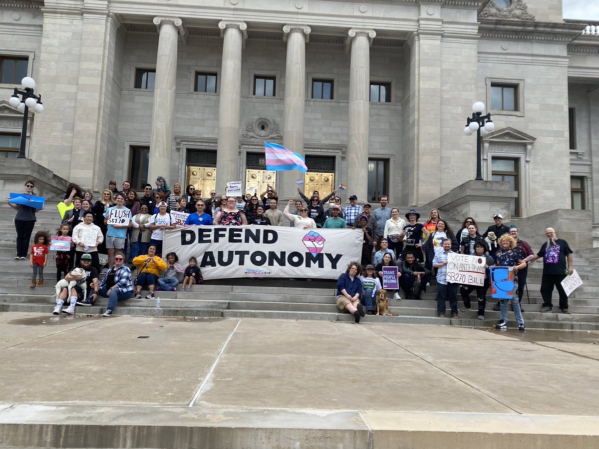 intransitiveAR's tweet photo. Thank you to everyone for rallying against #SB270 the Trans bathroom ban today! #DefendAutonomy https://t.co/Eycn4UCBV5