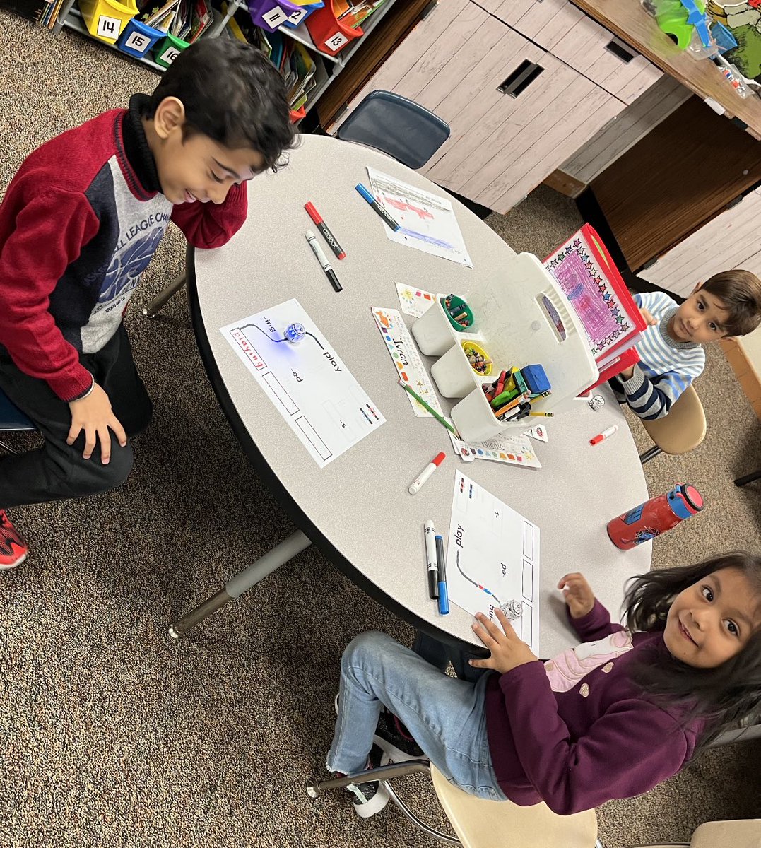 We practiced our inflected endings while learning to code with @TechWithBecky and Ozobots this morning. We also had our writing celebration where we did a gallery walk and gave out stickers and compliments on each others great writing pieces! So much fun today! <a href="/apolloD63/">Apollo School</a>
