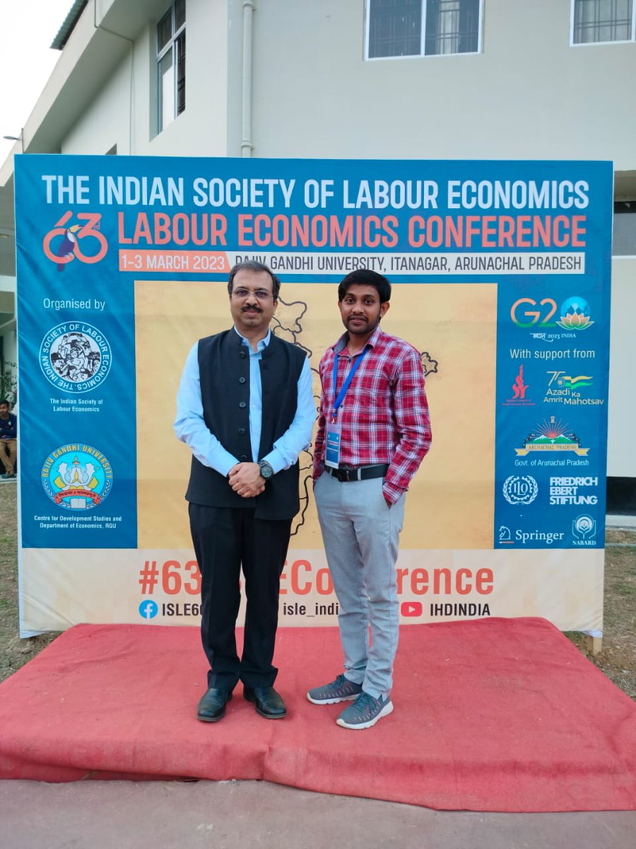 BudhadevMahant's tweet photo. With my practical, judicious, efficient, supportive & inspiring Great Supervisor Professor Deepak Kumar Mishra #63ISLEConference @isle_india @RGU1984– at Rajiv Gandhi Central University, Itanagar https://t.co/es2wzGkAHN
