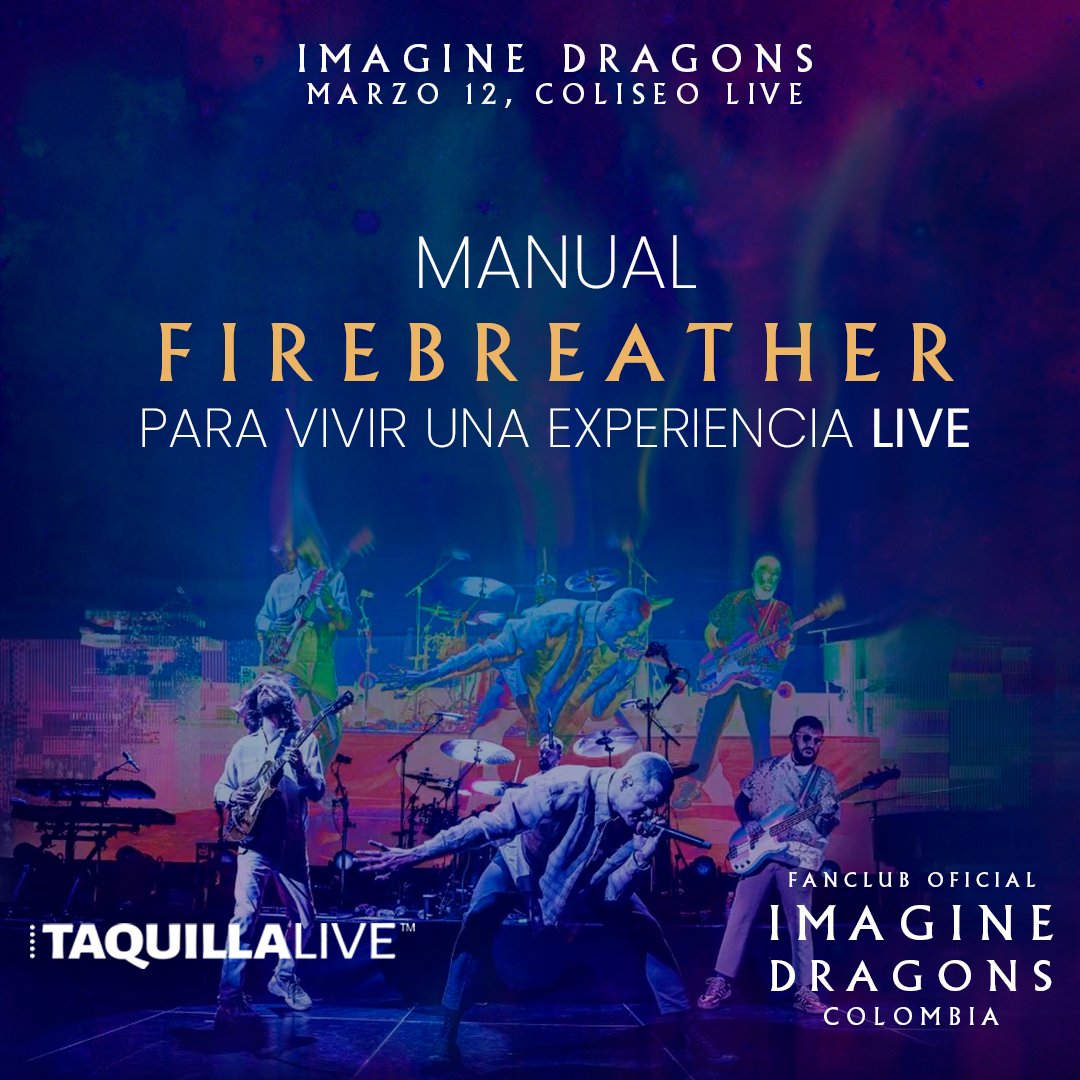 IDragons_Co's tweet photo. Firebreathers,  este hilo tendrá toda la información que puedan necesitar para ir a disfrutar de los Dragones el 12 de Marzo en @ColiseoLive ✨

Gracias a @taquillalive por la info ❤️ Bienvenidos al Manual Firebreather para tener una Experiencia  Live. https://t.co/XGI6MdgnKu