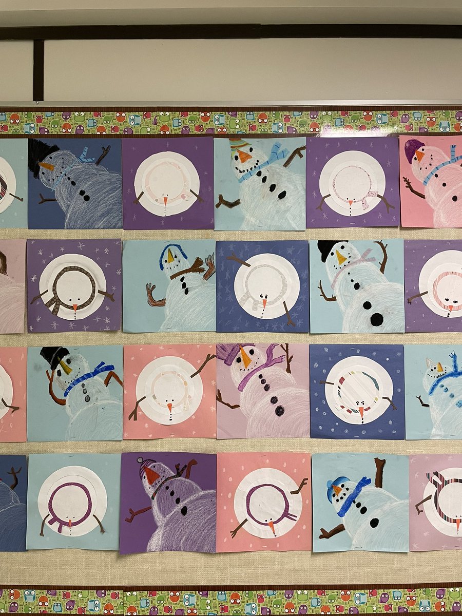 StHenry_CCSD's tweet photo. Bird’s Eye view snowmen made by our grade 5 class. ☃️⛄️@CCSD_edu https://t.co/JVw9F75ga1