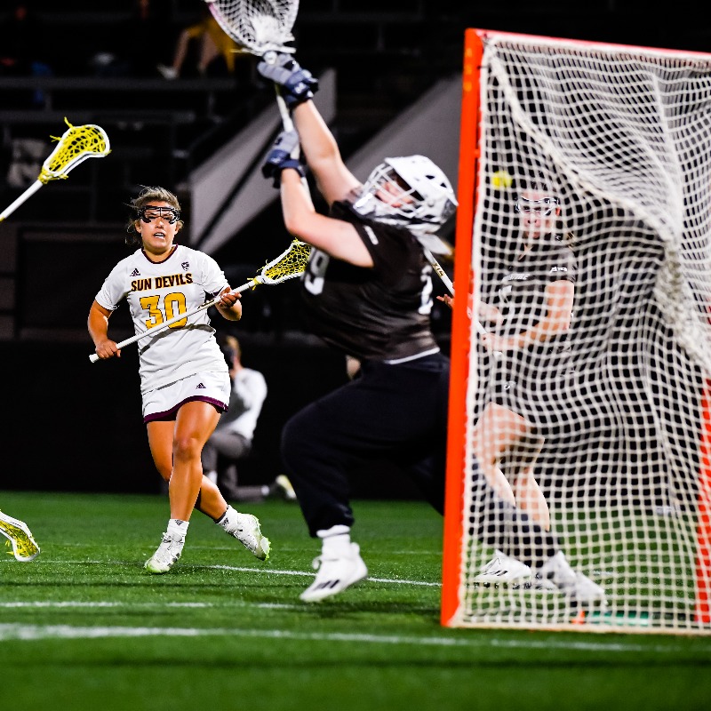 SunDevilWLax's tweet photo. Six different Sun Devils score with three scoring twice against #24 Jacksonville. 😈

#ForksUp /// #O2V
