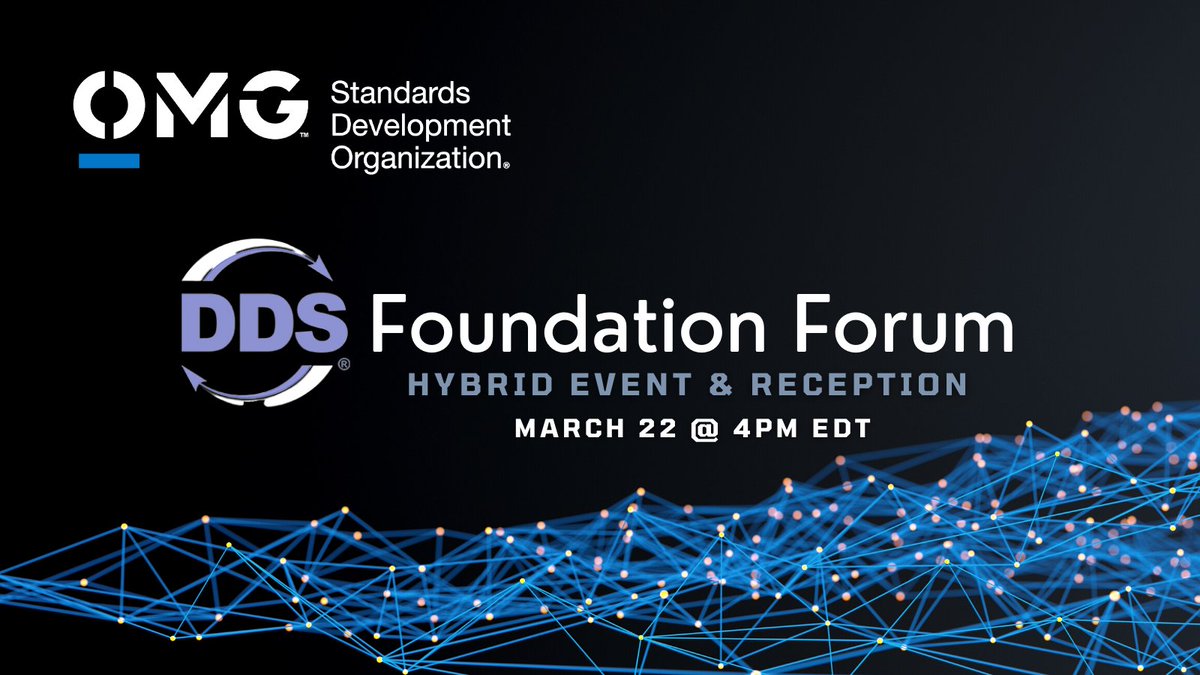 ObjectMgmtGroup's tweet photo. 😃OMG is hosting DDS Foundation Forum (Free Hybrid Event &amp; Reception). Would you like to attend? https://t.co/2FShP7naFX 

@zettascaletech @rti_software  @TwinOaksComp  @ObjectComputing 

#realtimedata #dataaccess #reliable #scalable #dataexchange #pubsub #distributedsystems https://t.co/4AWqkRQC26