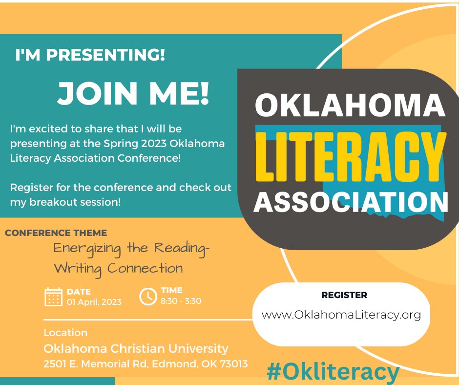 ShareMooreTech's tweet photo. Come join @CampyKinder and I as we discuss--Energizing Reading and Writing in the Early Childhood Classroom! Create an engaging learning environment that supports the Science of Reading, Play Based Learning, and Engaging Tech Integration!  #OklaEd @literacyOkla https://t.co/4Wch5HdBsW