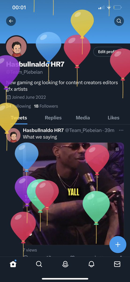 Team_Plebeian's tweet photo. Big up twitter for the happy birthday balloons first one I got real shit https://t.co/XtIH2pxwVw
