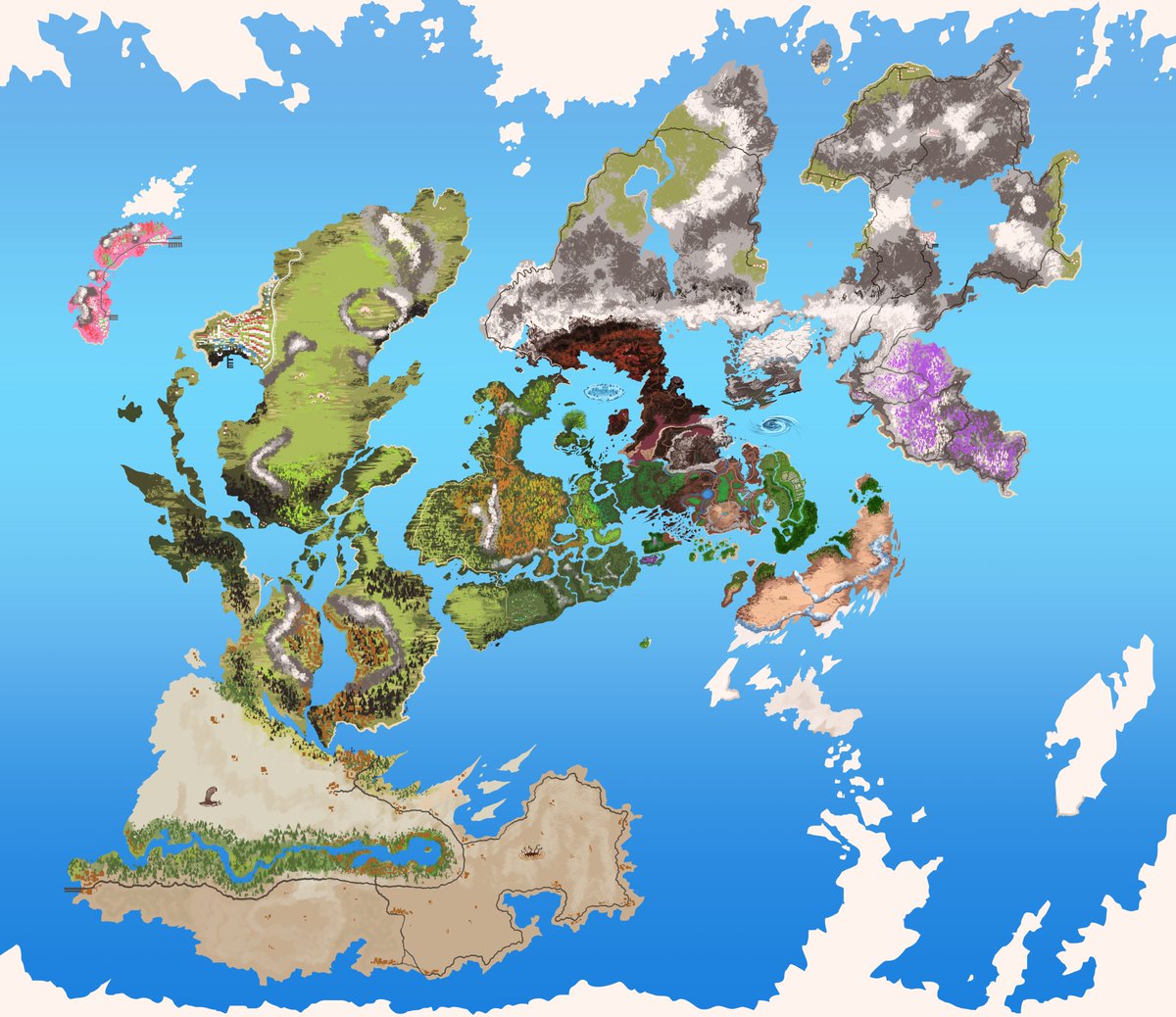 「D&D world map that I made for fun in bet」|advarcherのイラスト