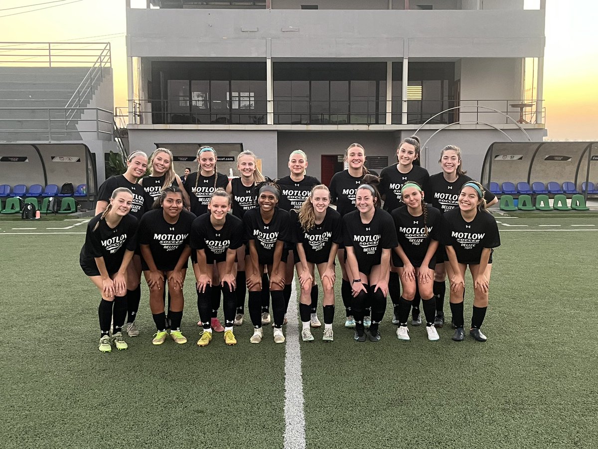 motlowsoccer's tweet photo. A fantastic end to day one of our Belize.  A training session at the national Football Federation of Belize with a fantastic sunset as a backdrop!
Can't wait for the game tomorrow! https://t.co/mSQZmtOhDj