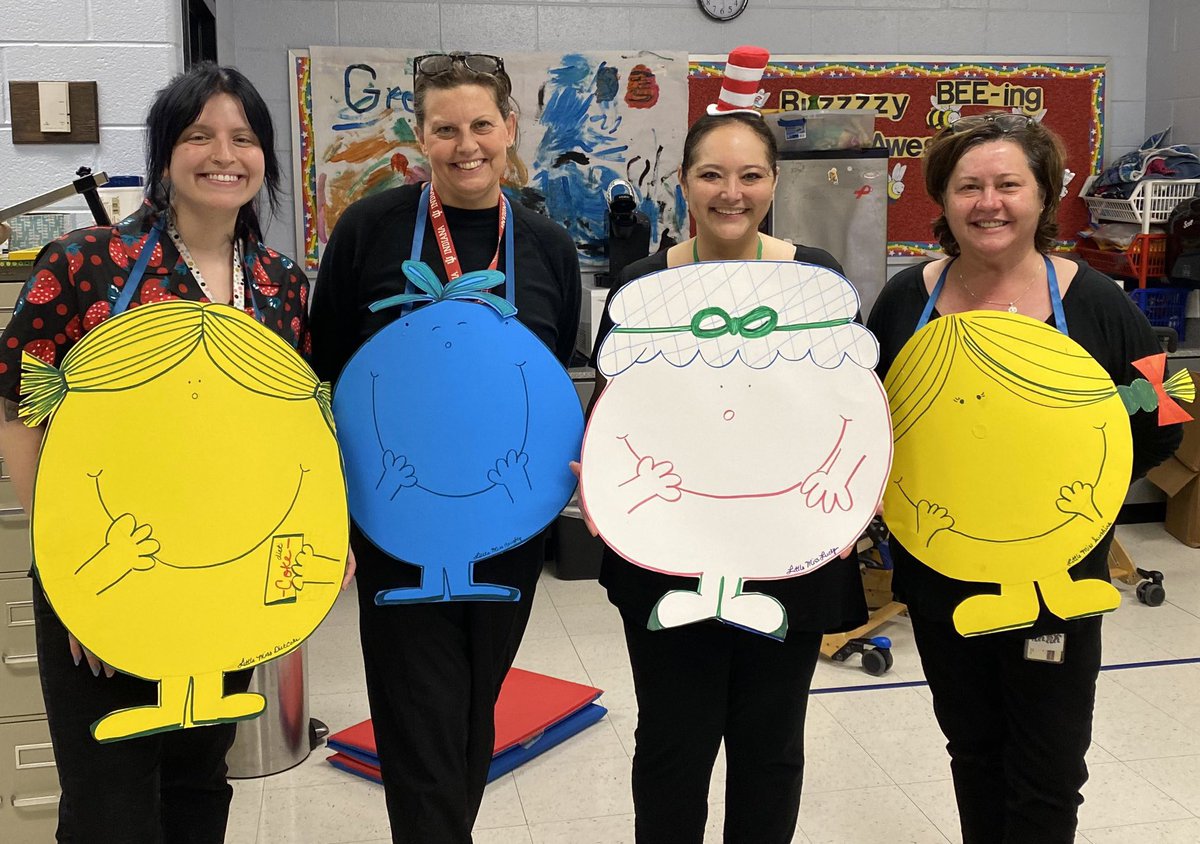 lau_lauree's tweet photo. When you’re #CatInTheHat with #AdminTeam & pose with your amazing #ThingOT and #ThingPT & you’re #LittleMissLucky w/ your #SECTeam! I’m TRULY LUCKY to work w/ these two AMAZING teams!#lwesgators #SECSTRONG #BestAdminEver #BestSECStaff @BlakeMcGahaFCS @lwesprincipal @JessieLeyden https://t.co/rSqazfFSaJ