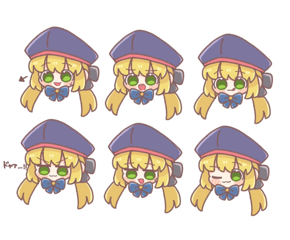 artoria caster (fate) ,artoria pendragon (fate) green eyes hat blonde hair 1girl blue headwear arrow (symbol) white background  illustration images