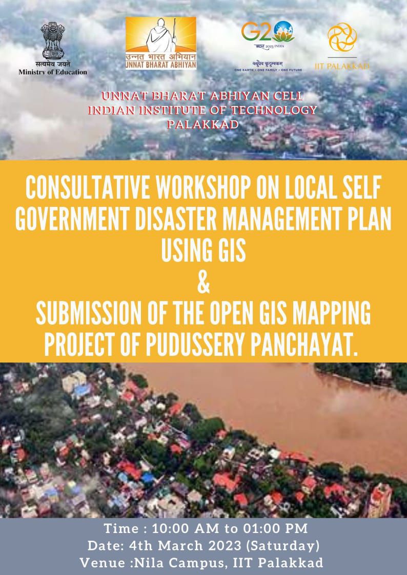 manojkmohan's tweet image. One the way to Palakkad for Presenting Resent Pudussery Mapping Efforts &Future Plans. Consultative Workshop on Local Self Government #DisasterManagement plan using GIS and Submission of the #OpenMapping Project of Pudussery GP, Kerala (1st Phase).
@Unnatbharat_Tw @PalakkadIIT