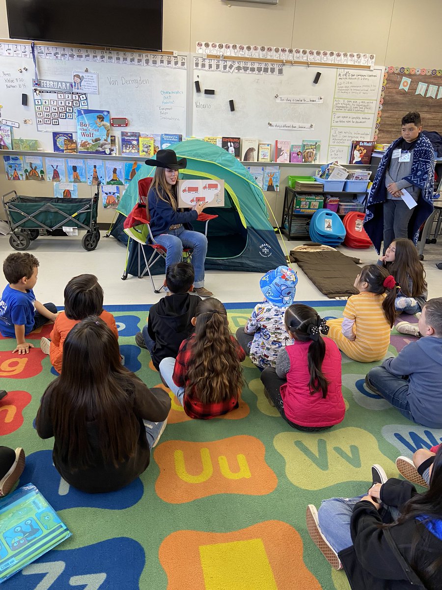 So much fun with our guest readers for read across America week. #visaliausd #goshenvision