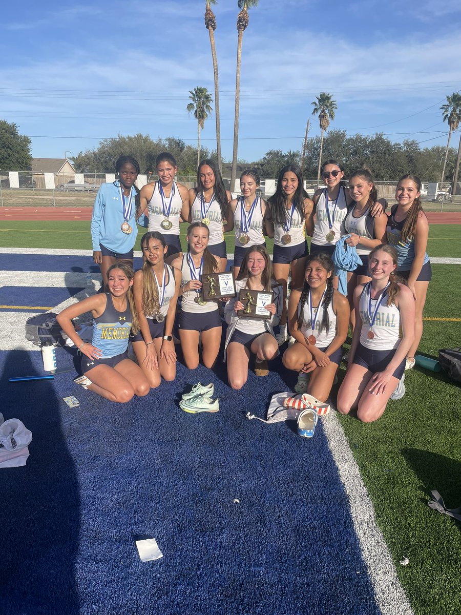 TrackMemorial's tweet photo. Hard work pays off! Memorial Girl’s Track takes 1st place at Patriots Relays! Congratulations ladies! #werunasone #mustangtrack @McAllenMemorial @Pride_Mustangs @MemorialMcallen https://t.co/VHui4Pok7X