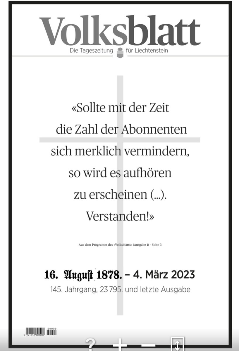 Unsere letzte Ausgabe wird zur Stunde gedruckt. Zum E-Paper geht's hier entlang:

archiv.volksblatt.li/zeitung/2023-0…