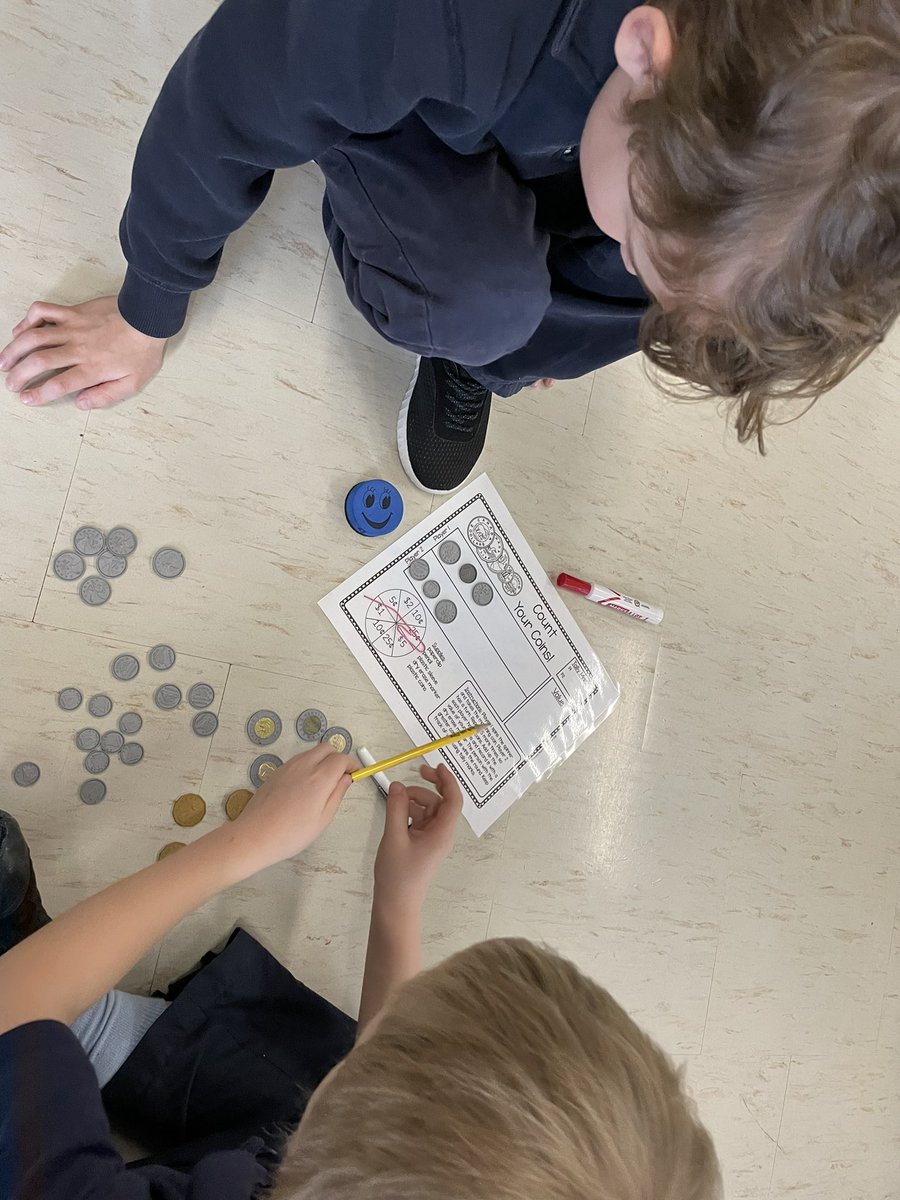 MsGrieco's tweet image. Today students got to practice their money skills through playing a few of my favourite games! Don’t Break the Bank, Race to a Dollar and Count the Coins! 💰💵 Students practiced counting coins(adding) and comparing coin amounts! @OLVMWolverines @HCDSB #hcdsbmath #money