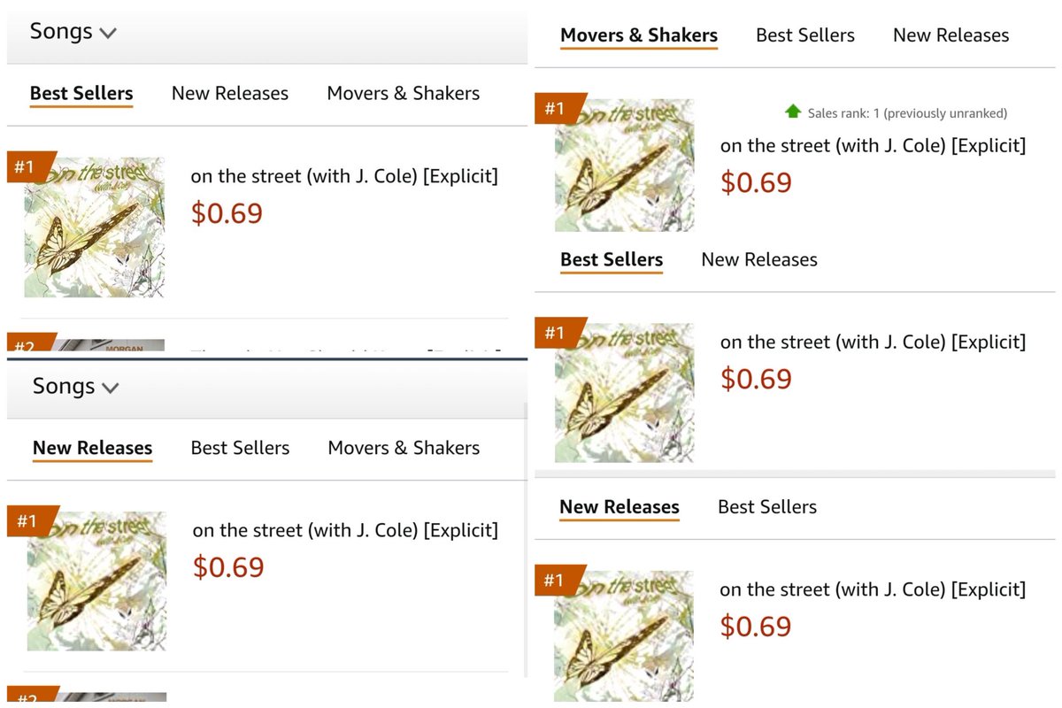 "on the street (with J. Cole)" by j-hope has now reached #1 on All 5 US Amazon Digital Songs Charts 🇺🇸!

#1 — Best Seller
#1 — New Releases
#1 — Movers &amp; Shakers
#1 — International Best Seller
#1 — International New Release

#jhope #on_the_street #JCole <a href="/BTS_twt/">방탄소년단</a>