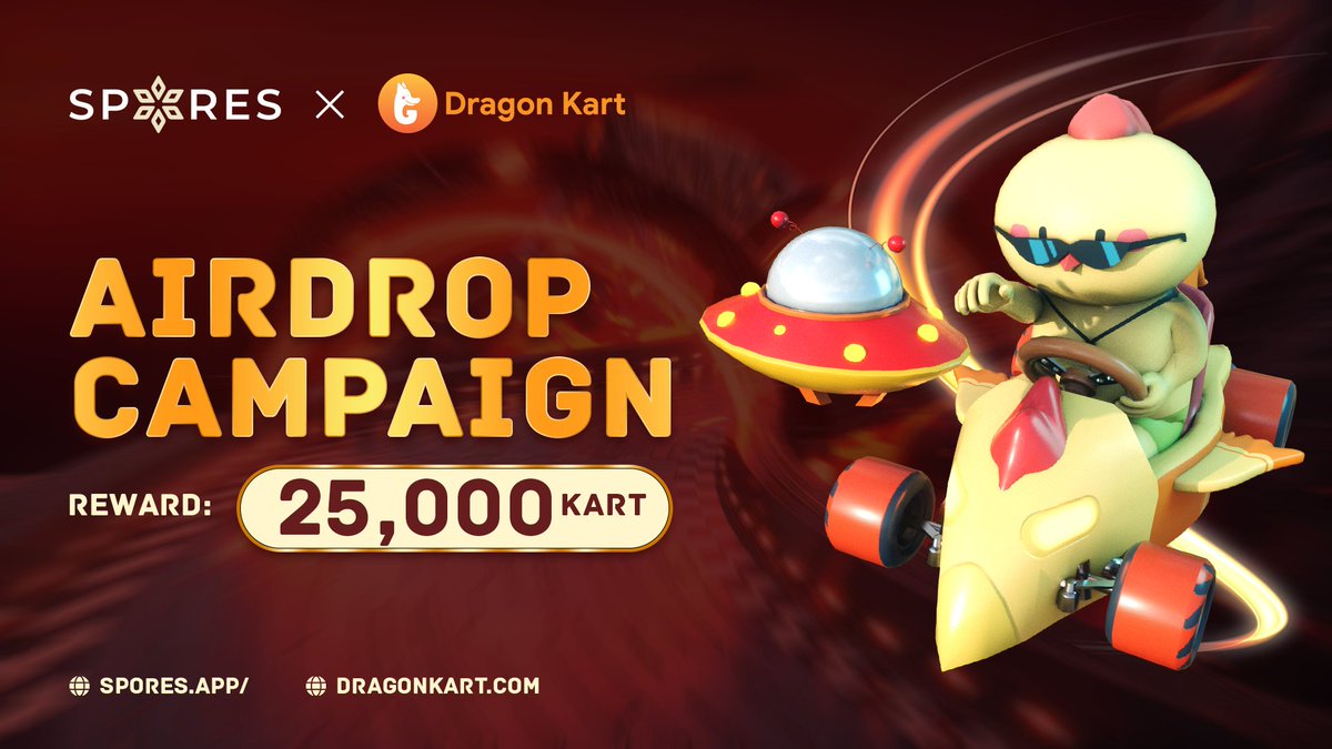🔶️ Spores x Dragon Kart Airdrop Event

🎁 Reward: 25000 KART 

⏰ Time: 9 AM on March 4th - 9 AM on March 14th (UTC+7)
⚡ Distribution: Within 15 days after the event ends

👉 GRAB YOUR CHANCE HERE (gleam.io/JeSFa/spores-x…) 👈