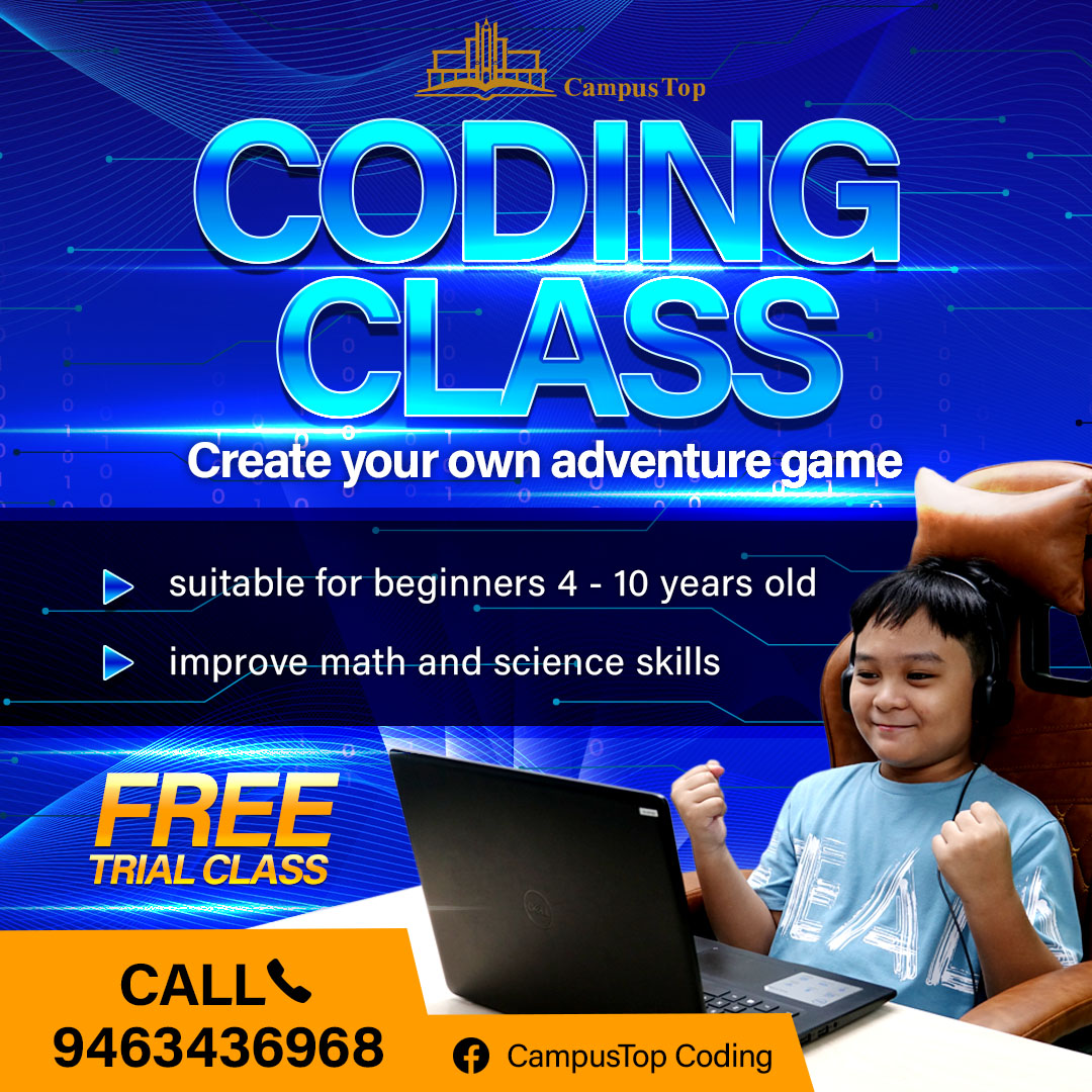 CampustopCoding's tweet image. Let your kids enhance their capabilities in technology and improve their critical thinking skills as early as 4 years old.
Register a free trial class in campustop.pro.
#campustopcoding #codingforkids #kidscoding #kidsprogramming #programmingforkids #creativekids