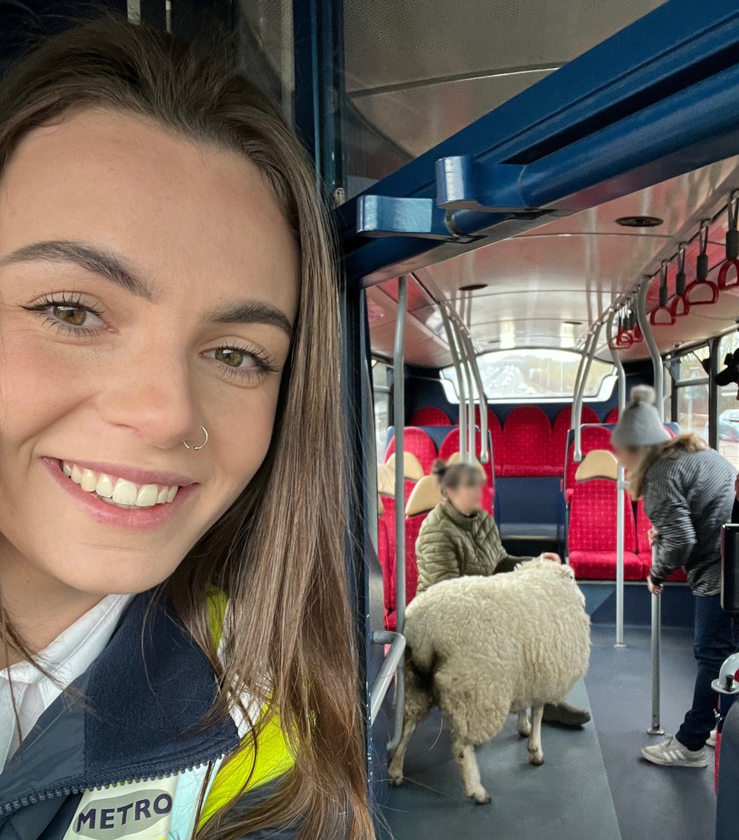Goodable's tweet photo. This is Martine Patey.
On her first day as a bus driver, she noticed a sheep wandering on her route.
She pulled over, got the sheep on to the bus, took it to a local farm, and then continued her route β while still being on time.
ππ https://t.co/fIzrL8Kxah