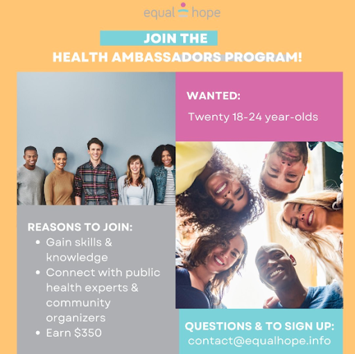 WellnessWestChi's tweet photo. Our #WellnessWest partners at @EqualHope_IL are looking for more individuals to join their Health Ambassadors Program launching this month. Ambassadors build skills, participate in enriching activities and earn up to $350.

What to learn more? ✉️ Contact@equalhope (dot) info https://t.co/aNDlI19WjD