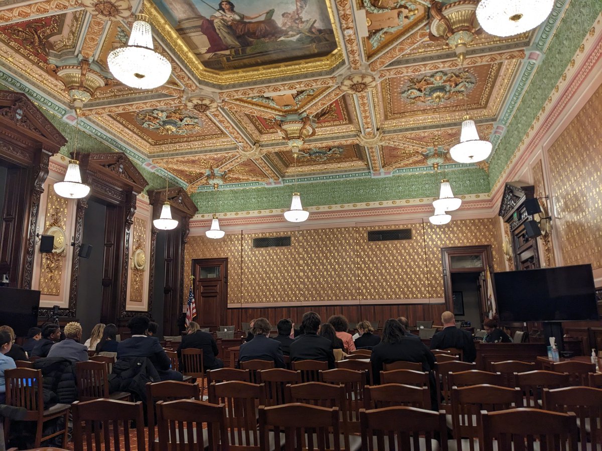 proflauradean's tweet photo. While most people at the Illinois state capitol have gone home, @MillikinU POLS students are here debating on the floor of the house of representatives & old supreme court chambers as part of Model Illinois Government. The building looks beautiful at night! #PerformanceLearning https://t.co/nXXmloGm3D