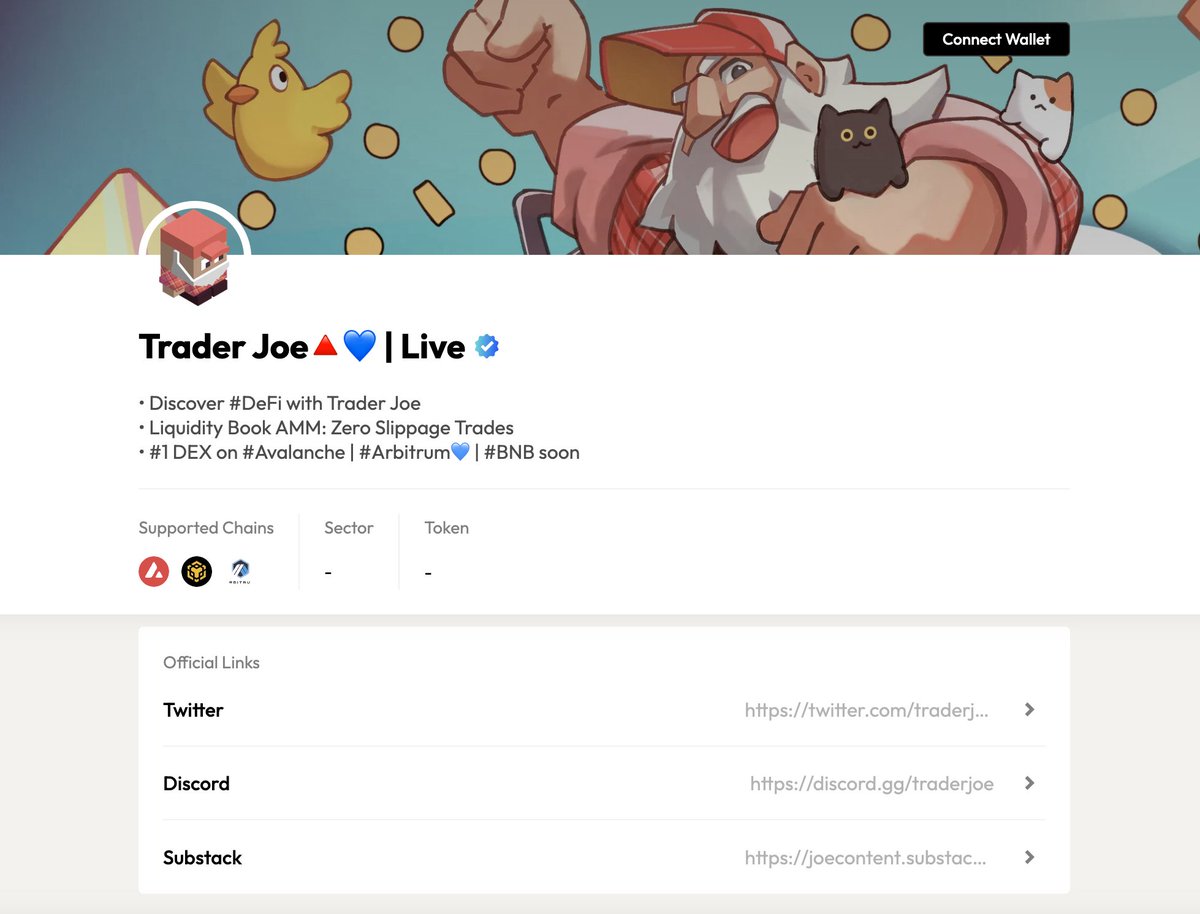 link3to's tweet photo. Check out Trader Joe @traderjoe_xyz 

🔗 https://t.co/JDrpI5NShp

As one of the leading DeFi protocols in the industry, Trader Joe has achieved zero slippage trades through Liquidity Book AMM.

Can trading be both efficient and fun? You bet. https://t.co/nQ4dG7hUli