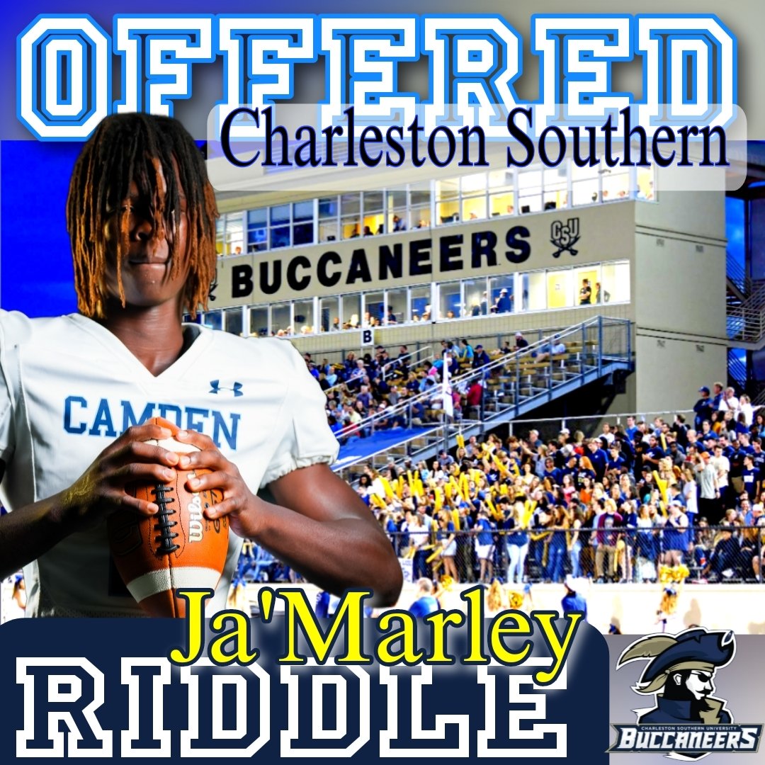 Congratulations <a href="/JRiddle22_/">Ja’Marley Riddle</a> on your scholarship offer to Charleston Southern University @CSUFB .