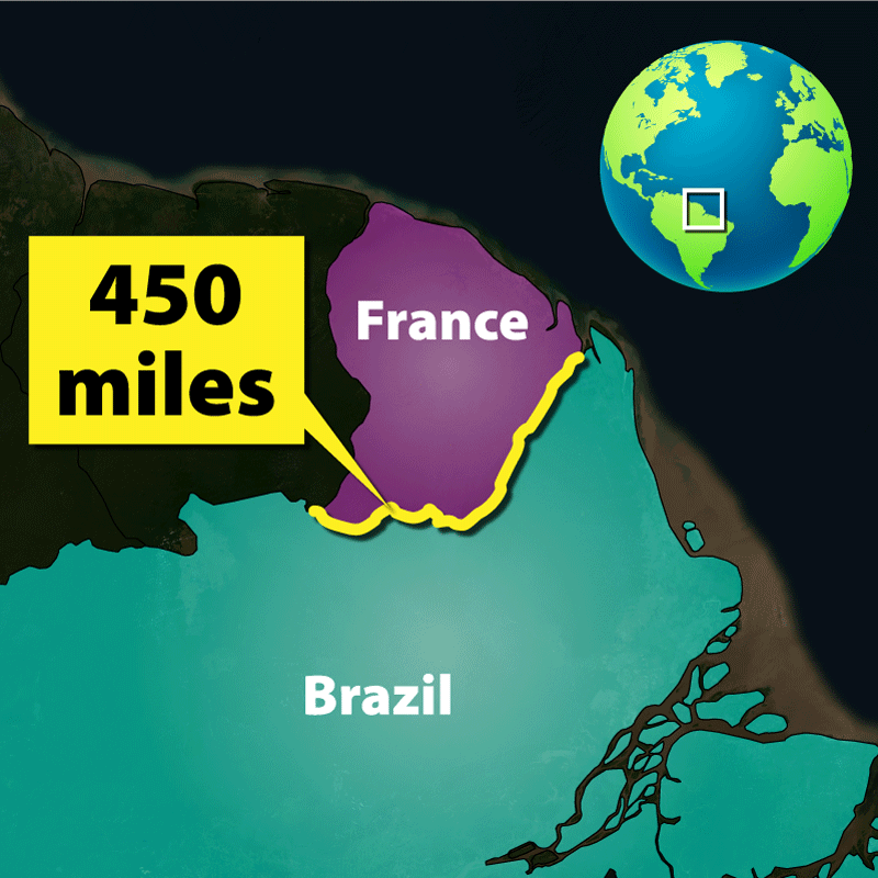 🌎Geography fact of the day!🌍 France, who's capital is in Europe, shares borders with more than 6 other countries but it's longest border is with Brazil due to it owning and governing French Guiana!

#france #europe #brazil #factoftheday #southamerica #geography #frenchguiana