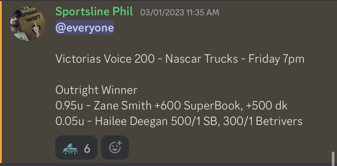 #VictoriasVoice200 #nascar #trucks

Let’s get it.

#gamblingtwitter #betting #racing #LasVegas